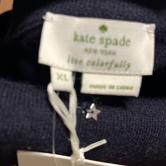 Kate Spade ♠️ Constellation Las Vegas Sweater, Rich Navy, XL, NWT - Picture 8 of 9